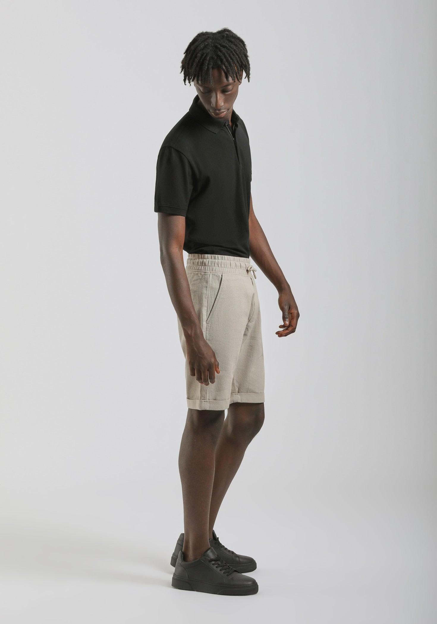 Bermuda in felpa misto cotone|Colore:Sabbia