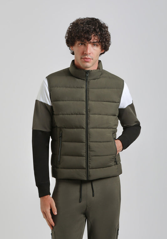 Smanicato imbottito in tessuto tecnico|Colore:Militare