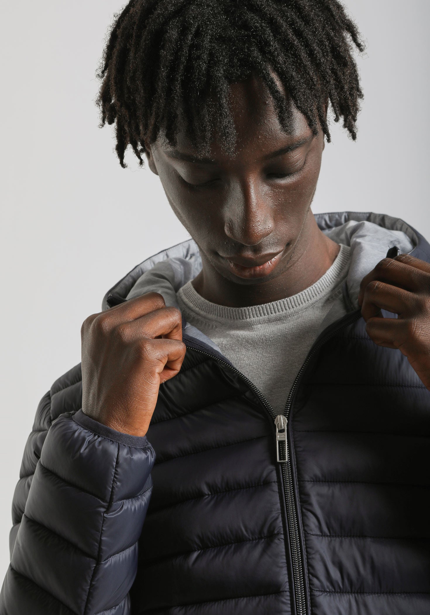 Giubbotto imbottito con cappuccio|Colore:Blue