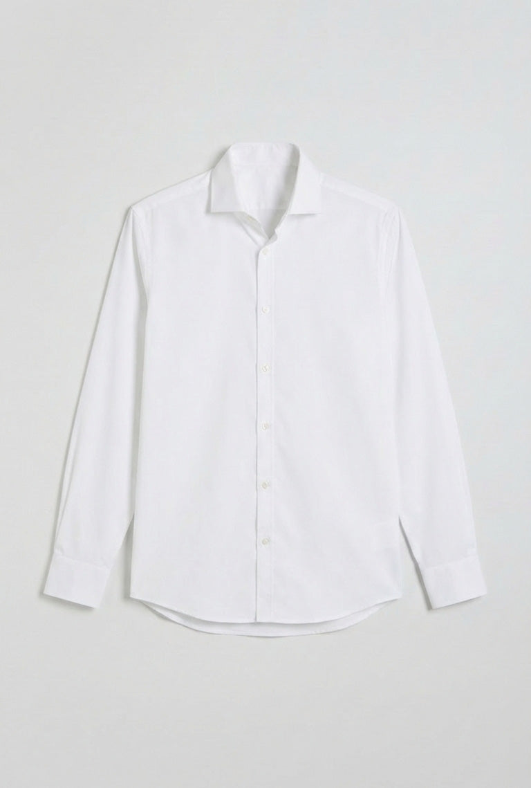 Camicia manica lunga tinta unita|Colore:Bianco