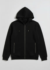 Felpa zip con cappuccio|Colore:Nero