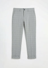 Pantaloni chino con fantasia a quadri|Colore:Grigio