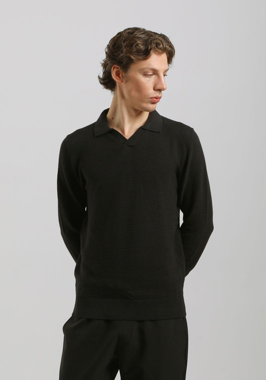 Polo manica lunga|Colore:Nero