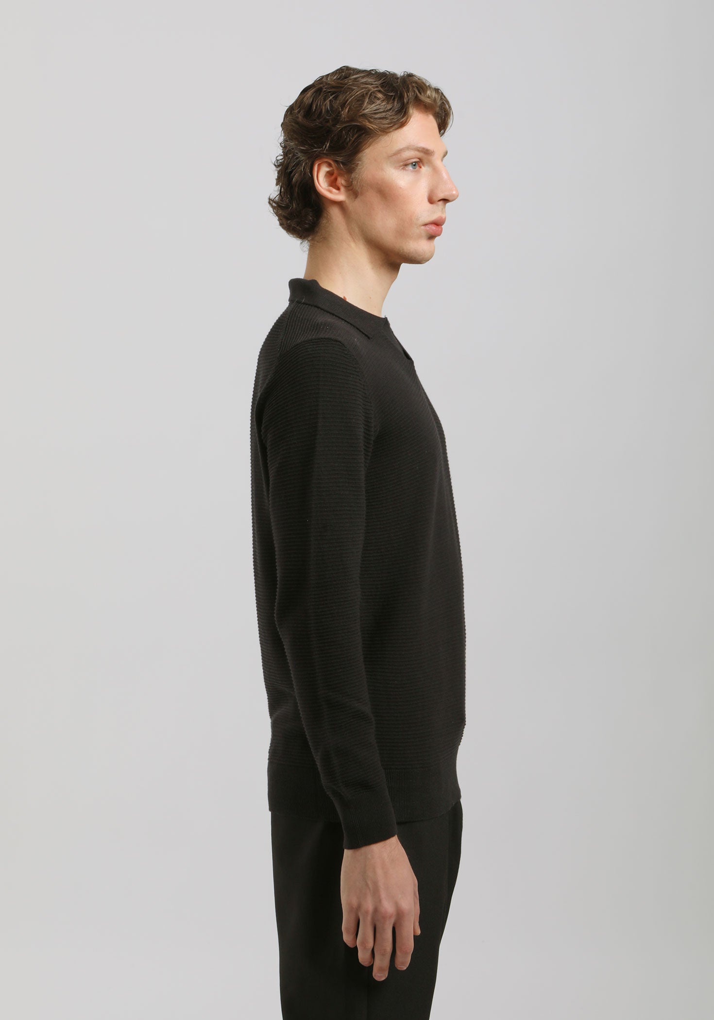 Polo manica lunga|Colore:Nero