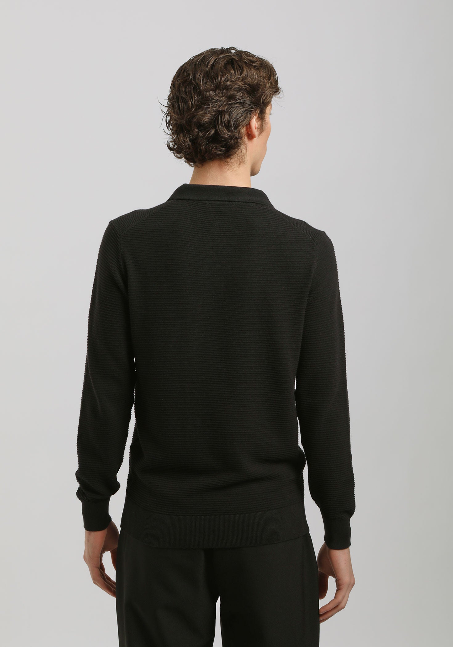 Polo manica lunga|Colore:Nero