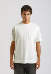 T-shirt effetto lavato con taschino|Colore:Off white