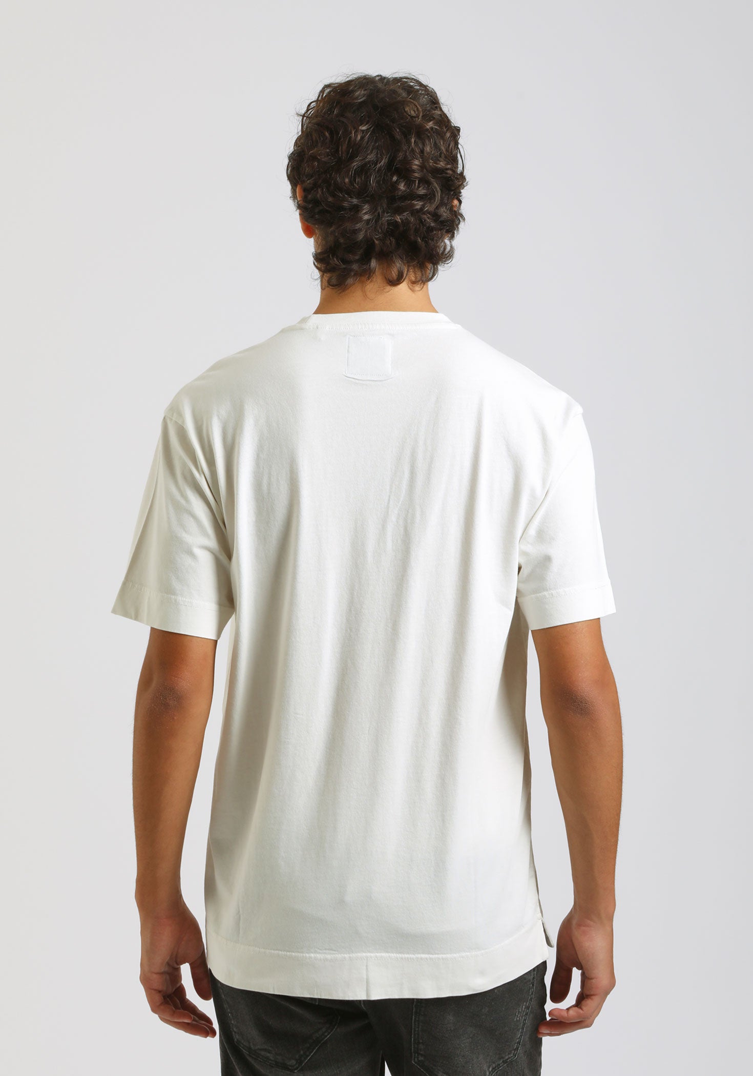 T-shirt effetto lavato con taschino|Colore:Off white