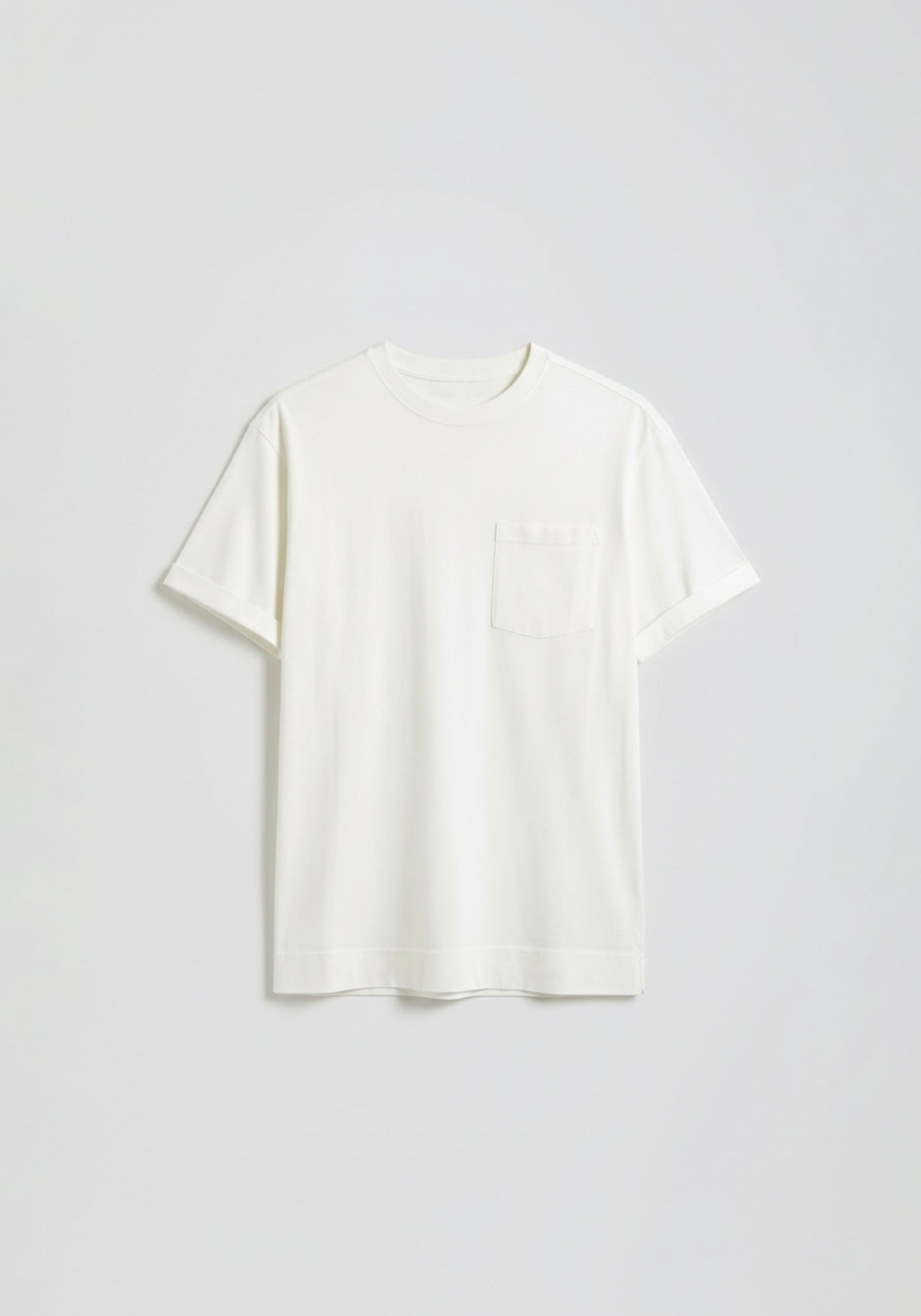 T-shirt effetto lavato con taschino|Colore:Off white