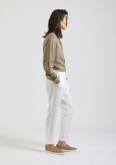 Pantaloni misto lino|Colore:Bianco