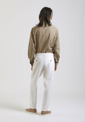 Pantaloni misto lino|Colore:Bianco