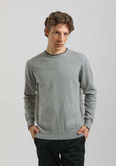 Maglia girocollo doppio collo|Colore:Grigio melange