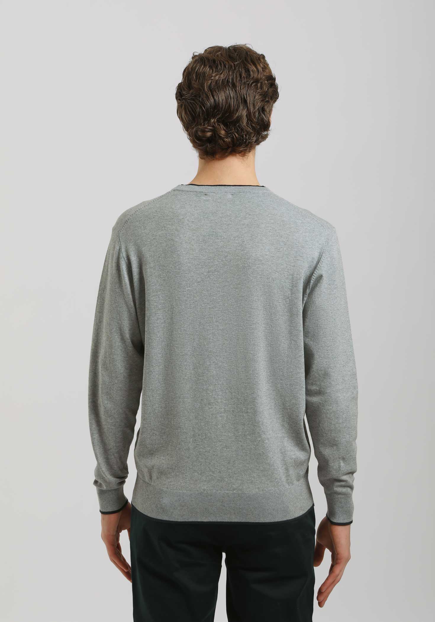 Maglia girocollo doppio collo|Colore:Grigio melange