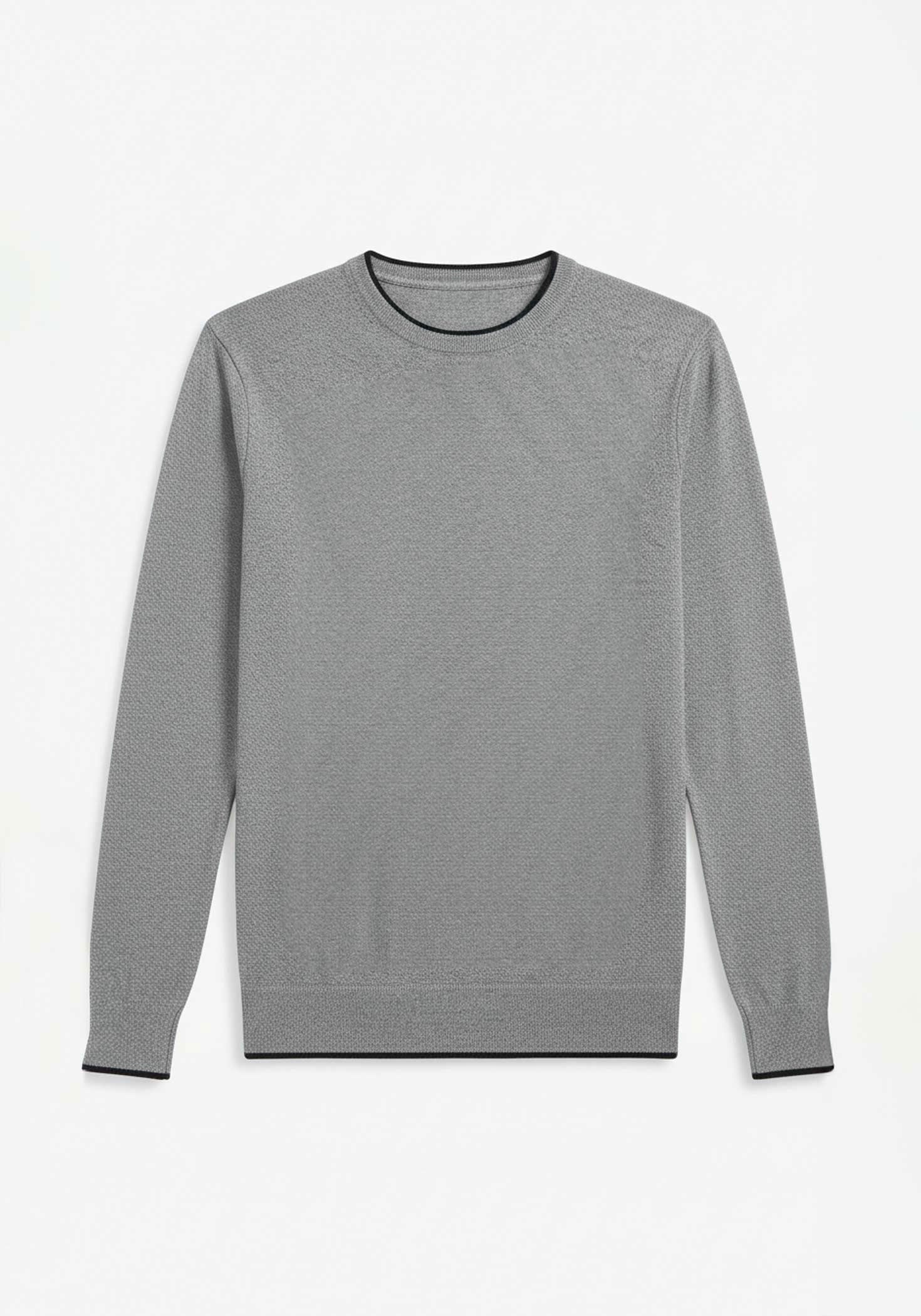 Maglia girocollo doppio collo|Colore:Grigio melange