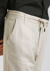 Pantaloni misto lino|Colore:Beige chiaro