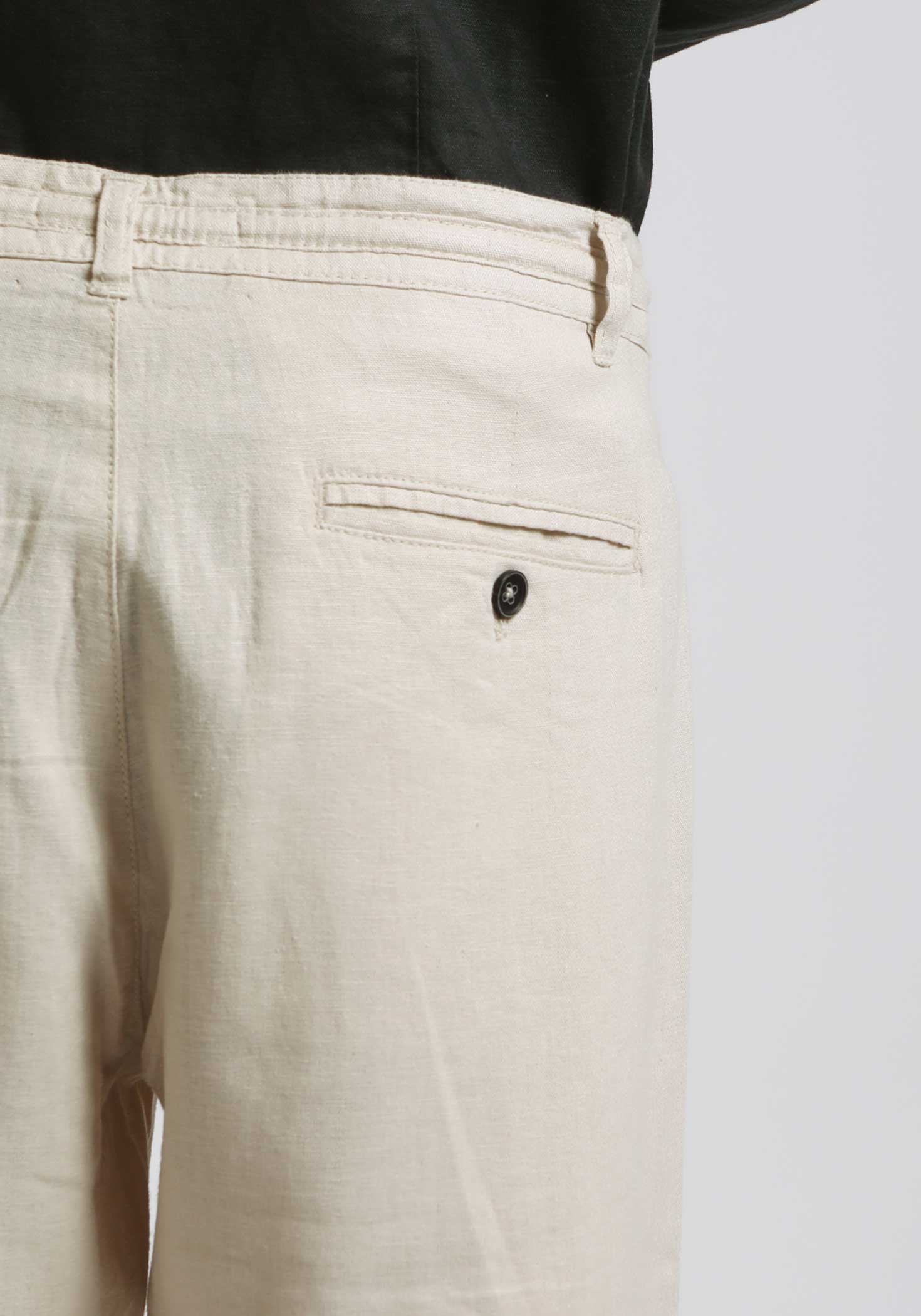 Pantaloni misto lino|Colore:Beige chiaro