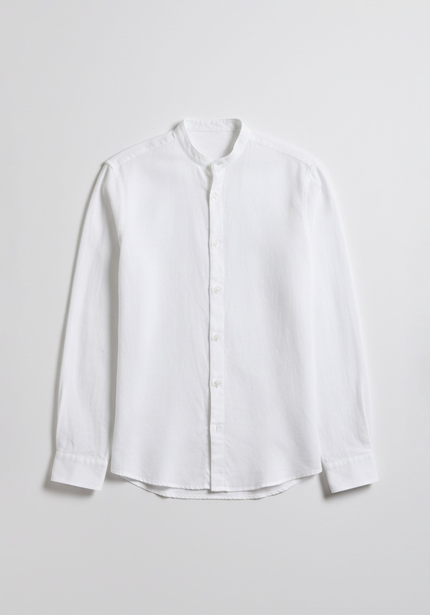 Camicia misto lino con collo coreano|Colore:Bianco