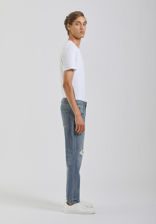 Jeans skinny fit con strappi|Colore:Jeans