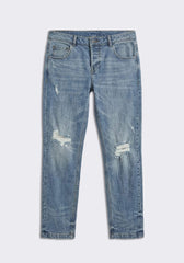 Jeans skinny fit con strappi|Colore:Jeans
