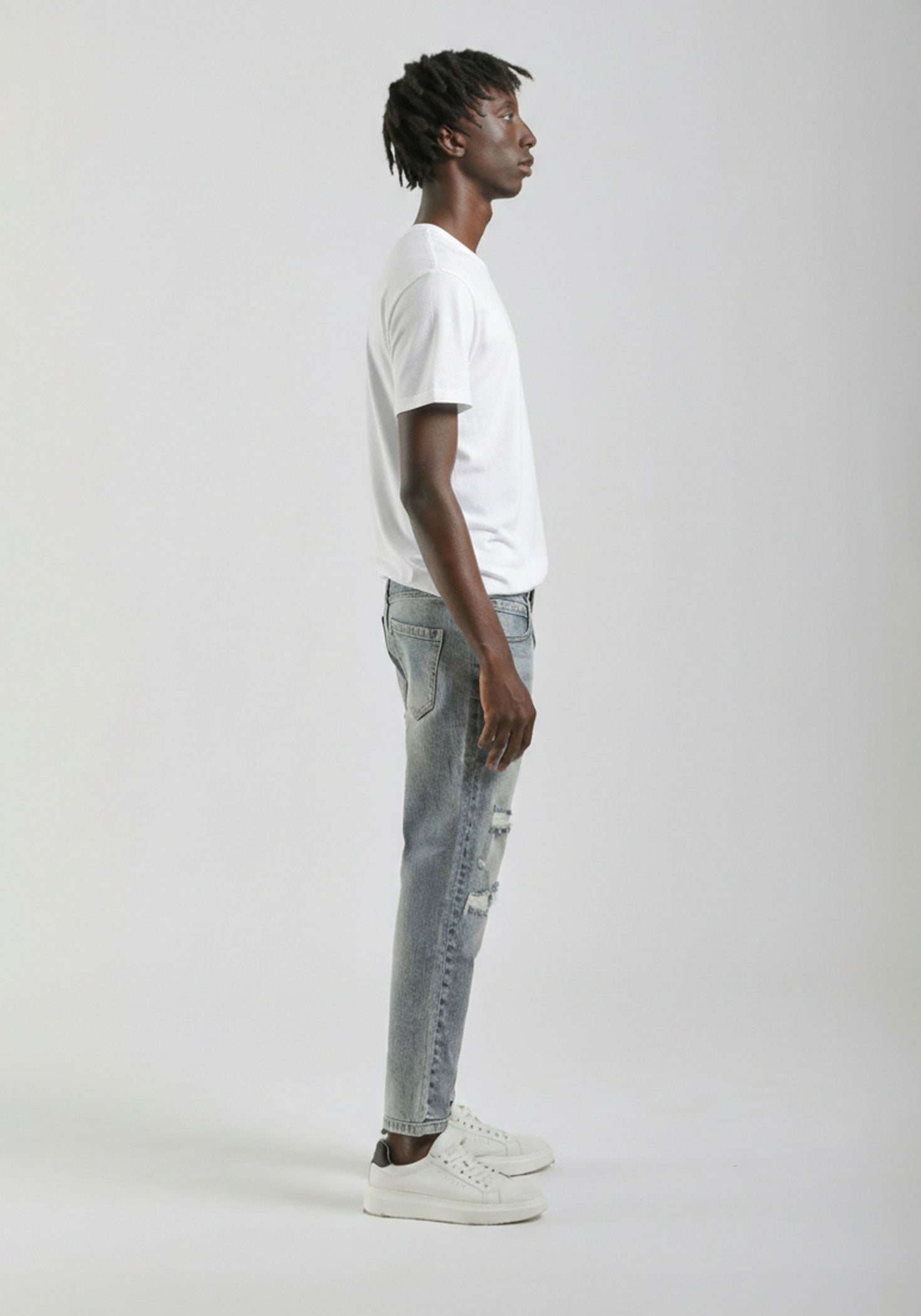 Jeans skinny fit con strappi|Colore:Jeans