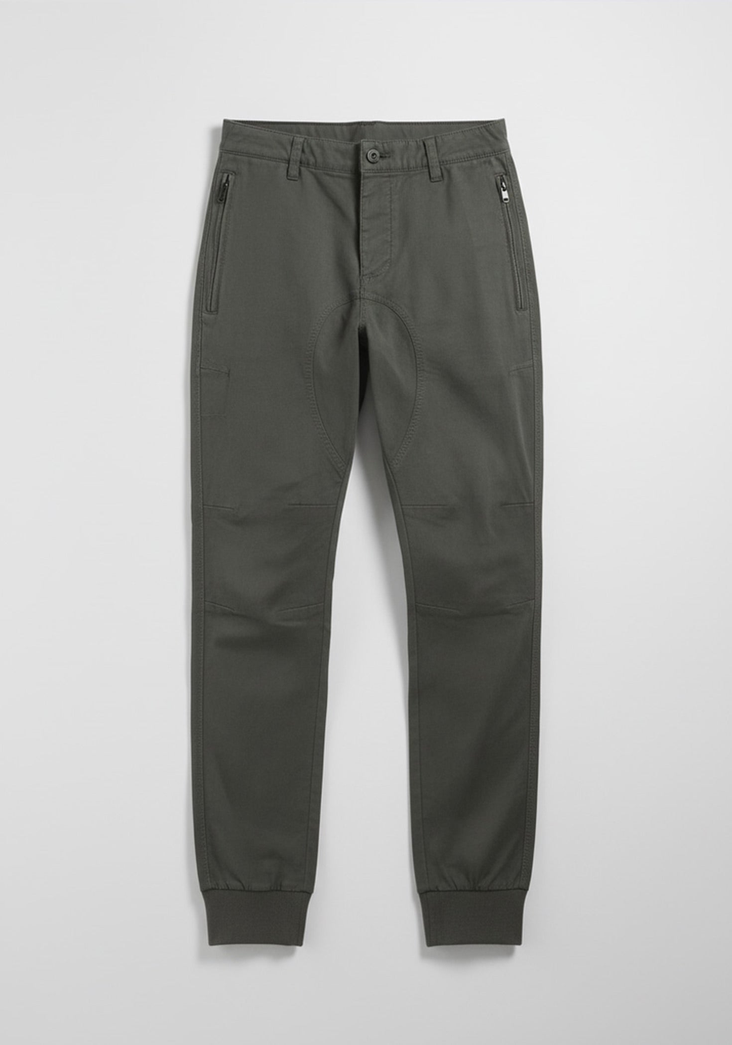 Pantaloni cargo con elastici alle caviglie|Colore:Verde scuro