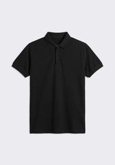 Polo con zip 100% cotone|Colore:Nero