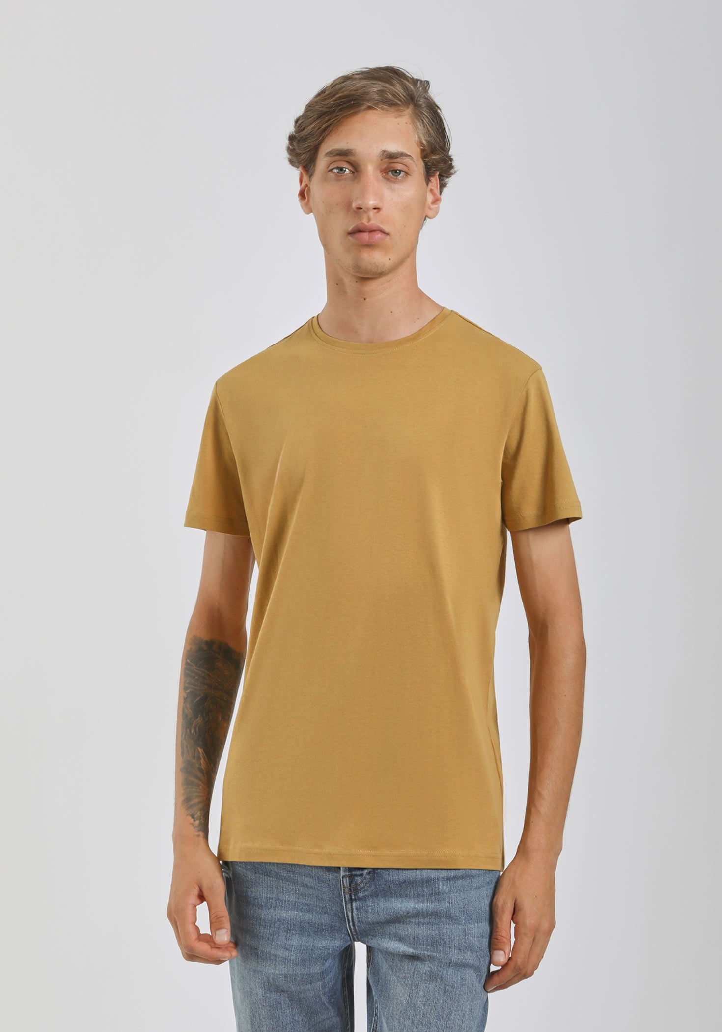 T-shirt basic 100% cotone|Colore:Ocra