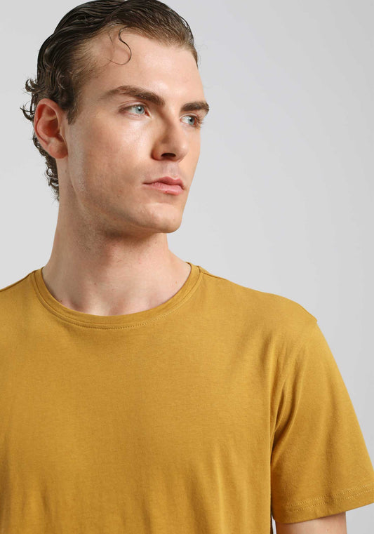T-shirt basic 100% cotone|Colore:Ocra