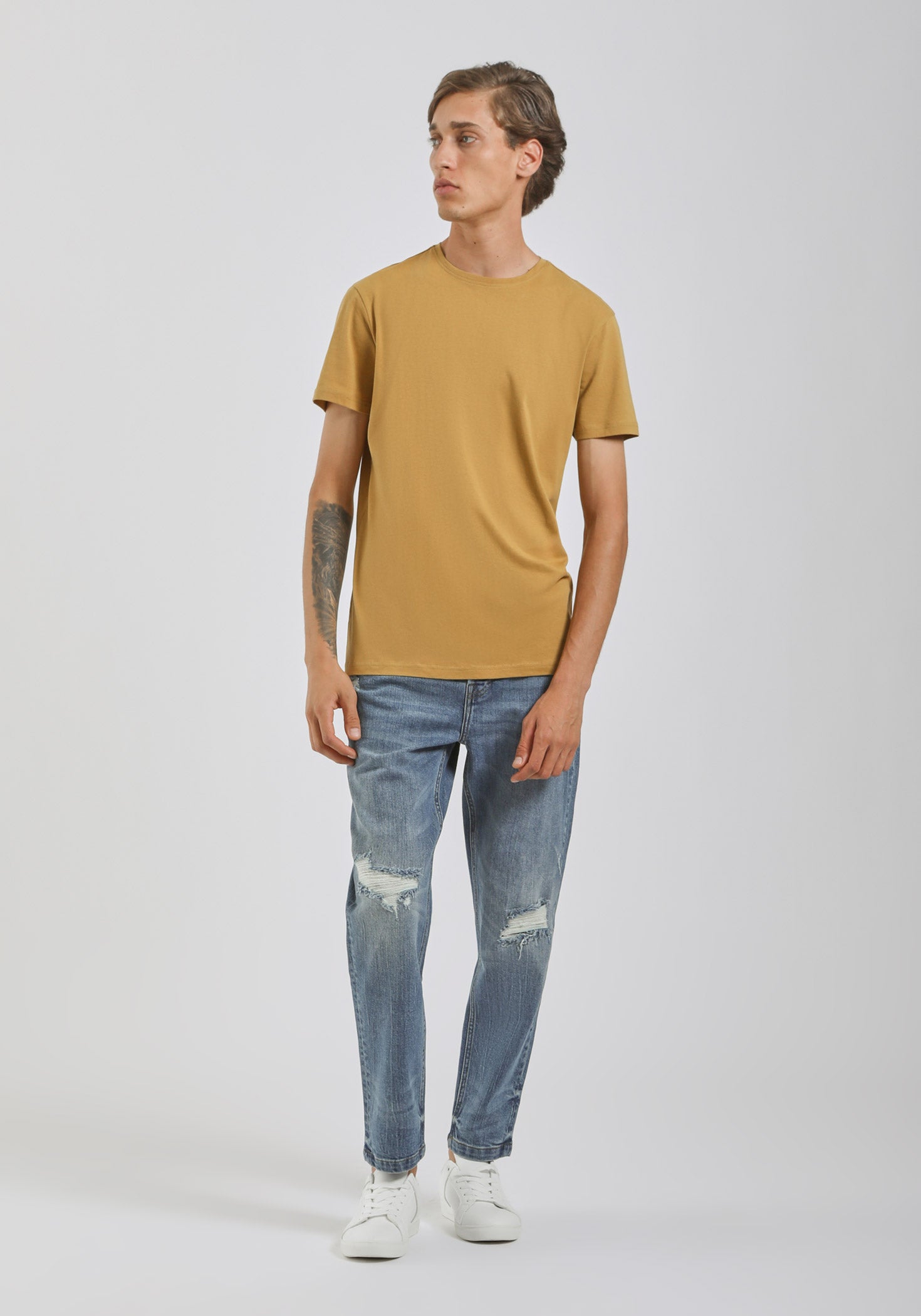 T-shirt basic 100% cotone|Colore:Ocra