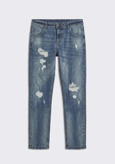 Jeans skinny fit con strappi|Colore:Jeans