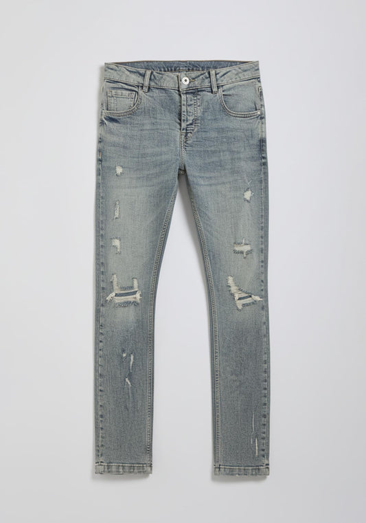 Jeans skinny fit con strappi|Colore:Jeans