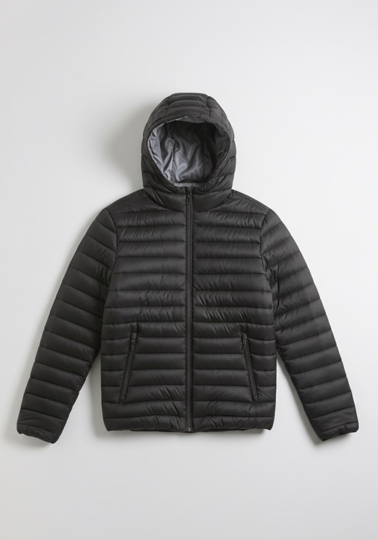 Giubbotto imbottito con cappuccio|Colore:Nero