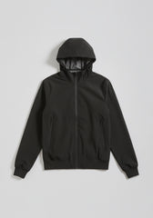 Giubbotto bomber in tessuto tecnico con cappuccio|Colore:Nero