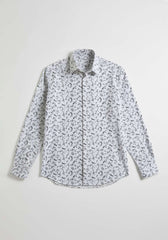 Camicia manica lunga con fantasia|Colore:Bianco