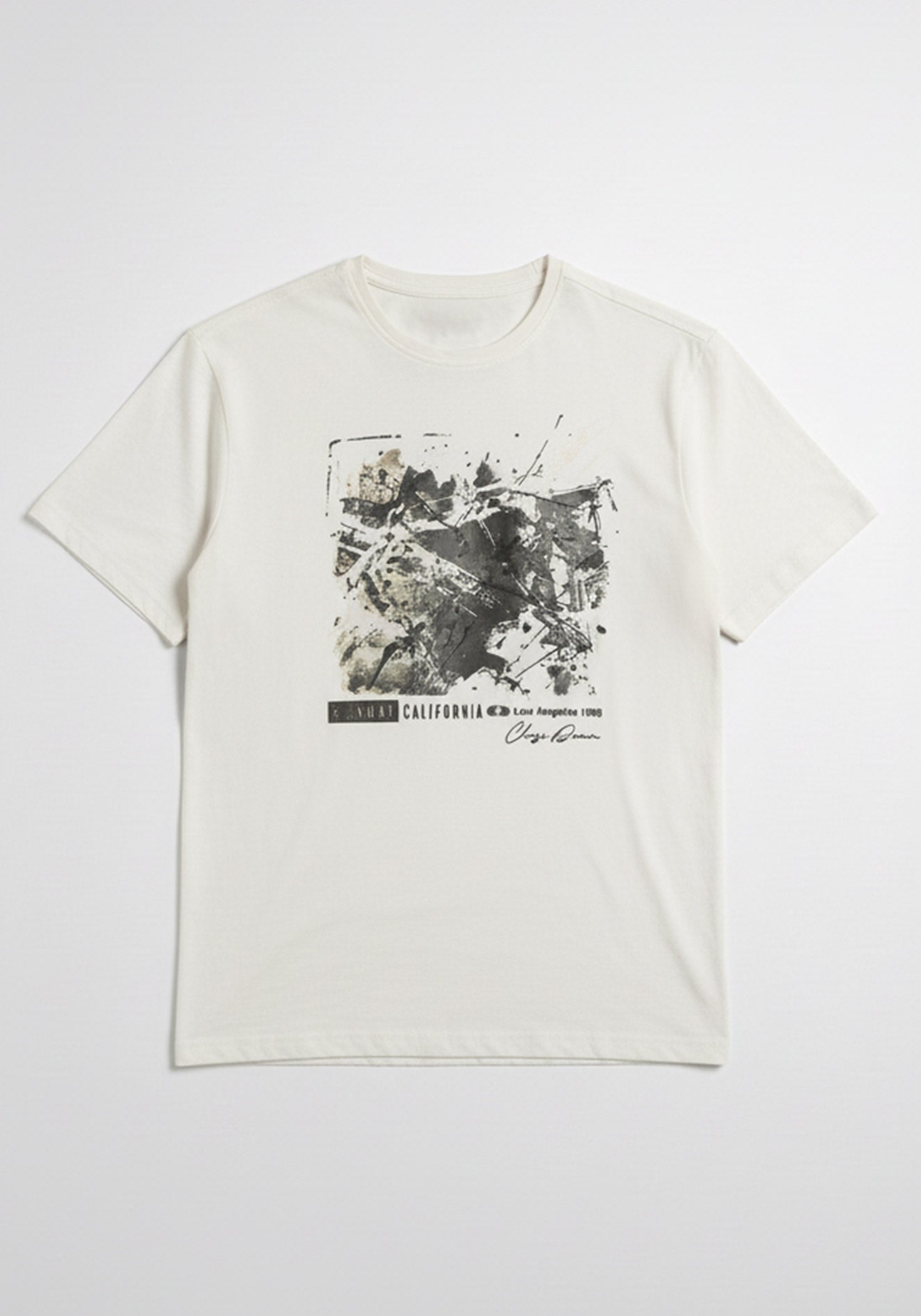 T-shirt 100% cotone con stampa|Colore:Ecrù