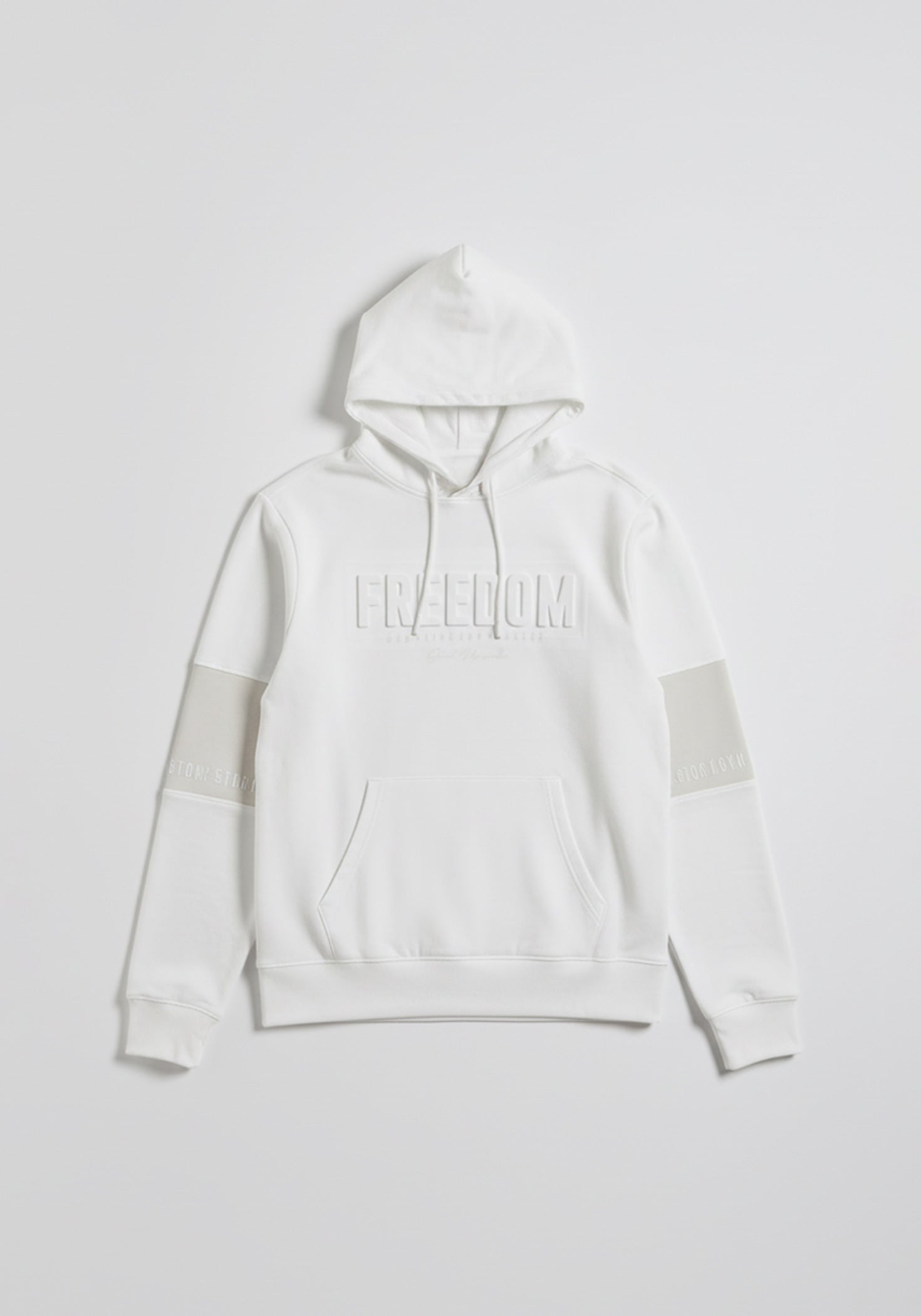 Felpa con cappuccio con stampa a rilievo|Colore:Off white