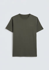 T-shirt elastica con stampa|Colore:Verde bosco