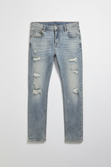 Jeans skinny fit con strappi|Colore:Jeans