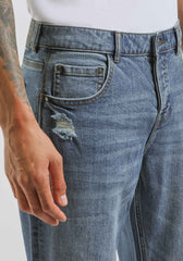 Jeans skinny fit con strappi|Colore:Jeans
