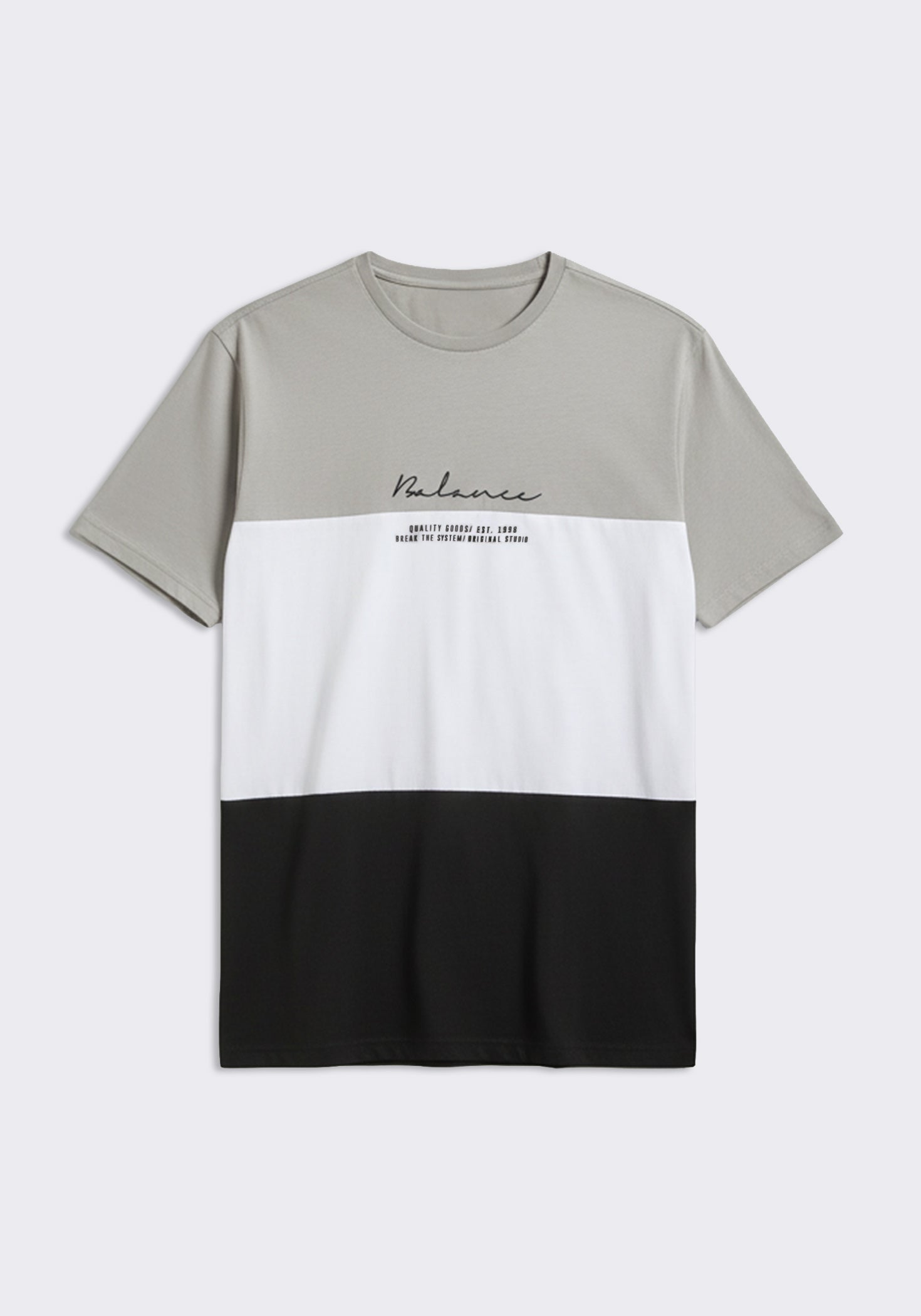 T-shirt colorblock|Colore:Grigio medio