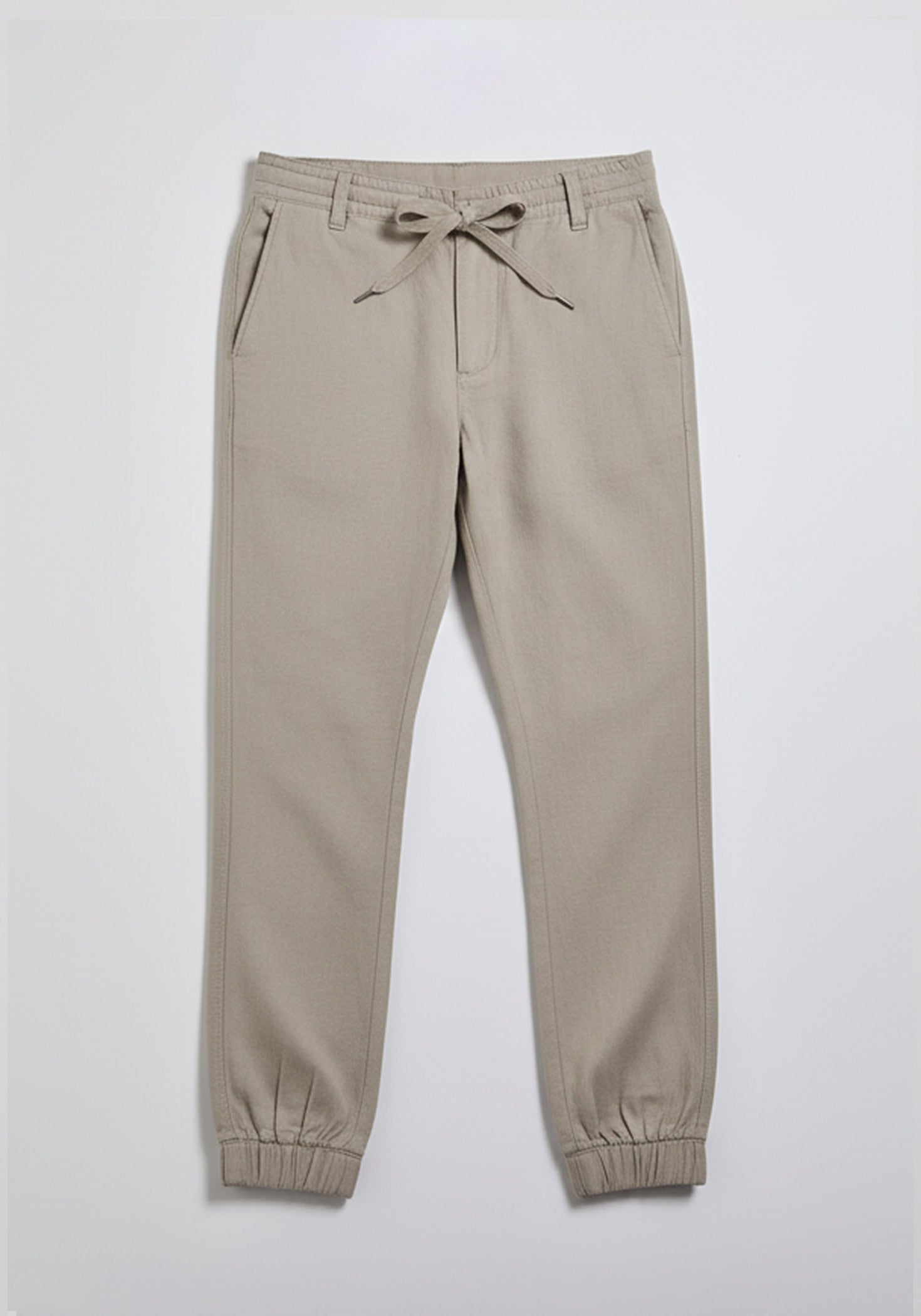 Pantaloni misto lino con elastici alle caviglie|Colore:Beige