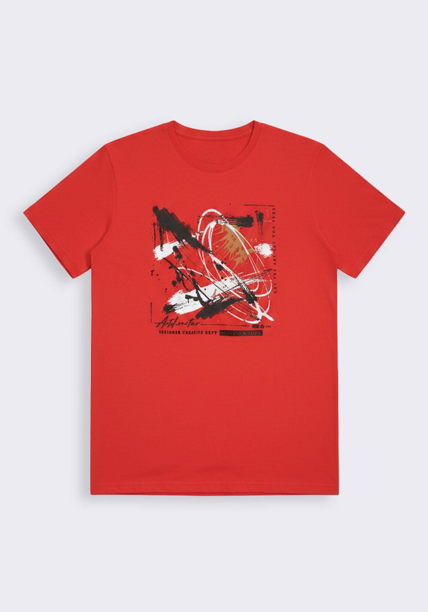 T-shirt 100% cotone con stampa|Colore:Corallo