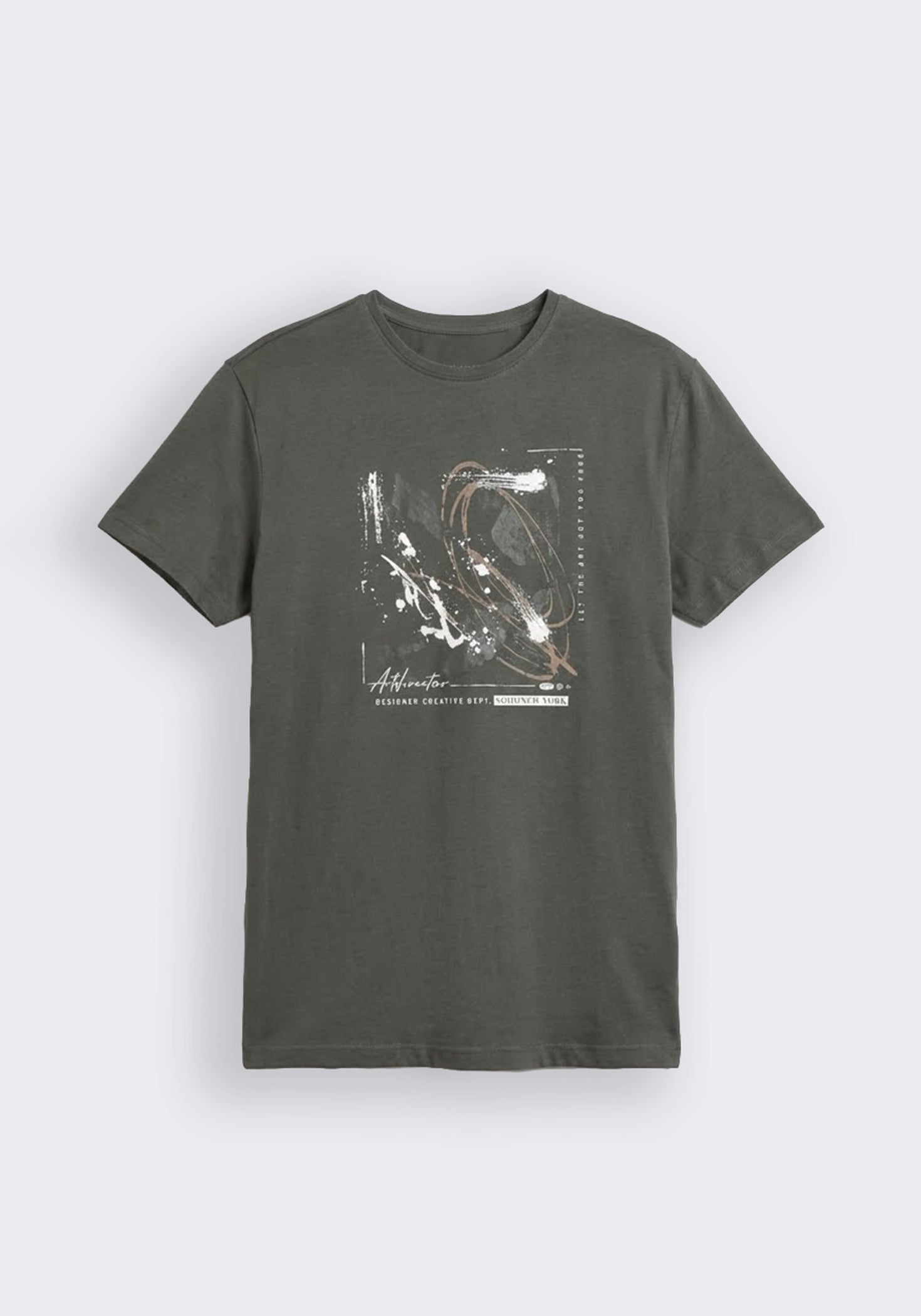 T-shirt 100% cotone con stampa|Colore:Grigio scuro