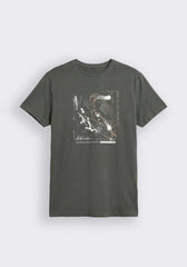 T-shirt 100% cotone con stampa|Colore:Grigio scuro