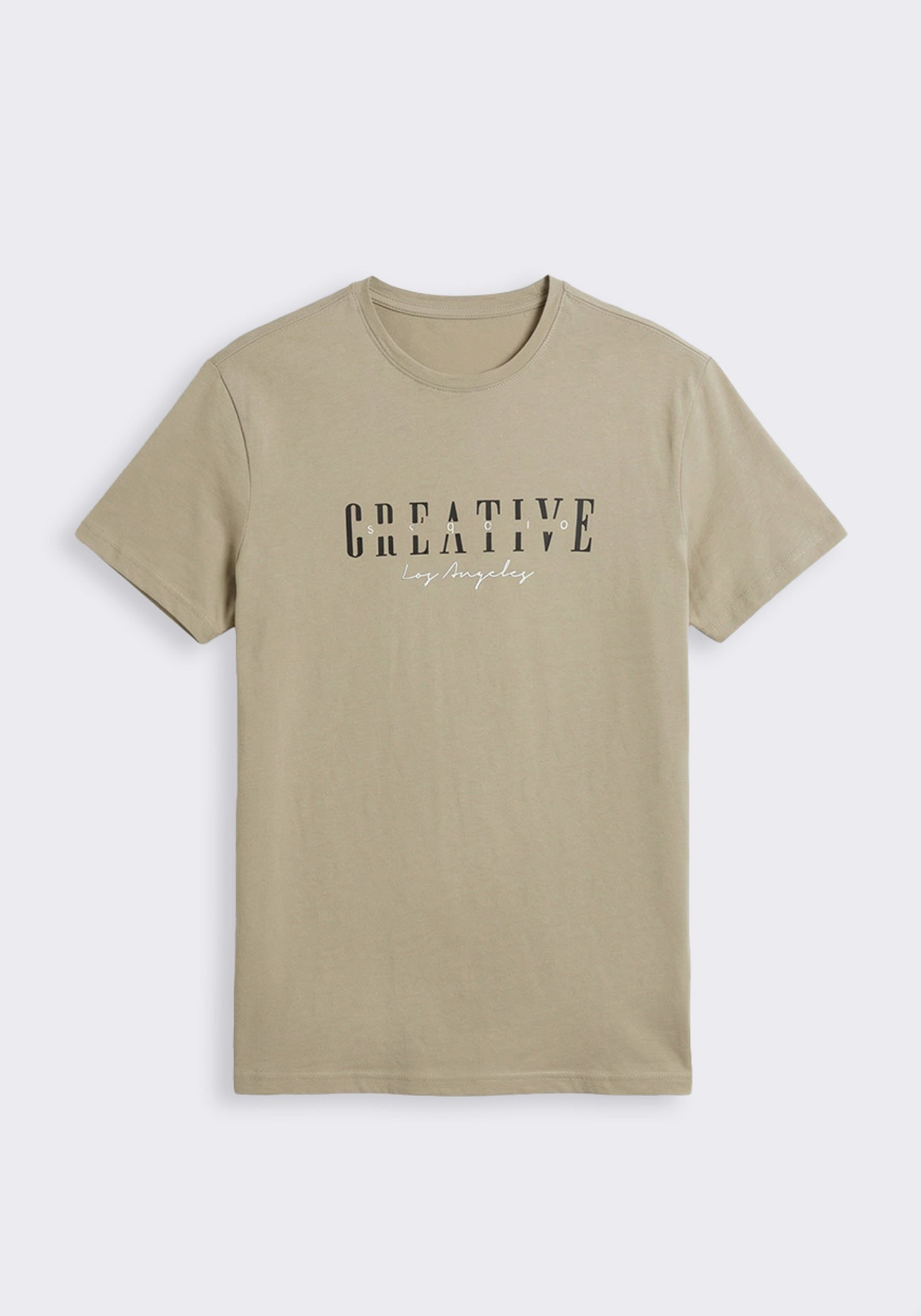 T-shirt 100% cotone con stampa|Colore:Beige