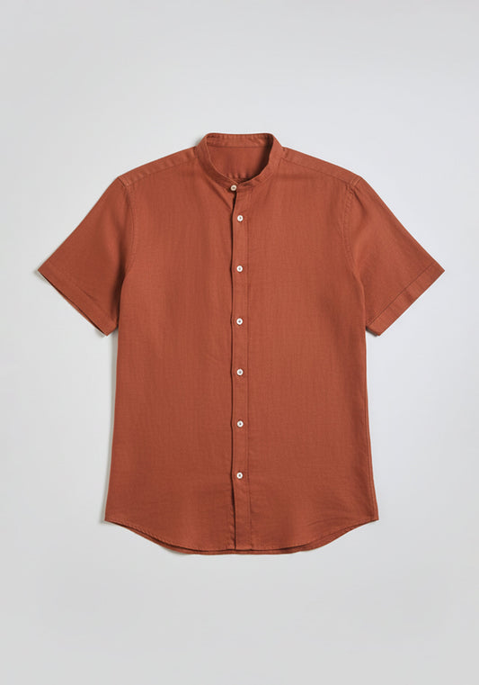 Camicia mezza manica misto lino|Colore:Rame