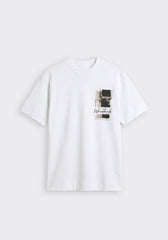 T-shirt over con stampa|Colore:Bianco