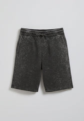 Bermuda in felpa misto cotone|Colore:Nero