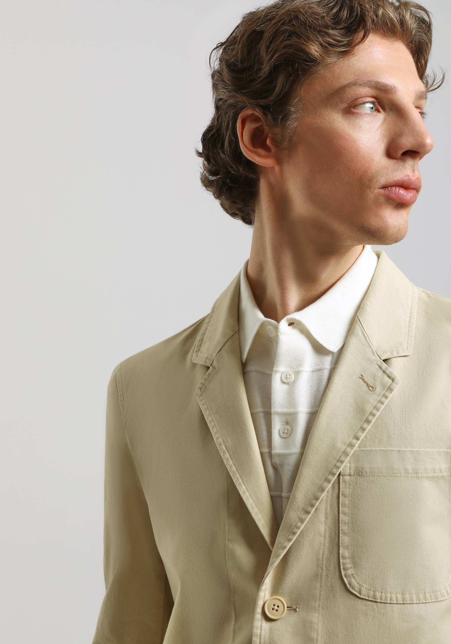 Giacca tinta unita 100% cotone|Colore:Beige