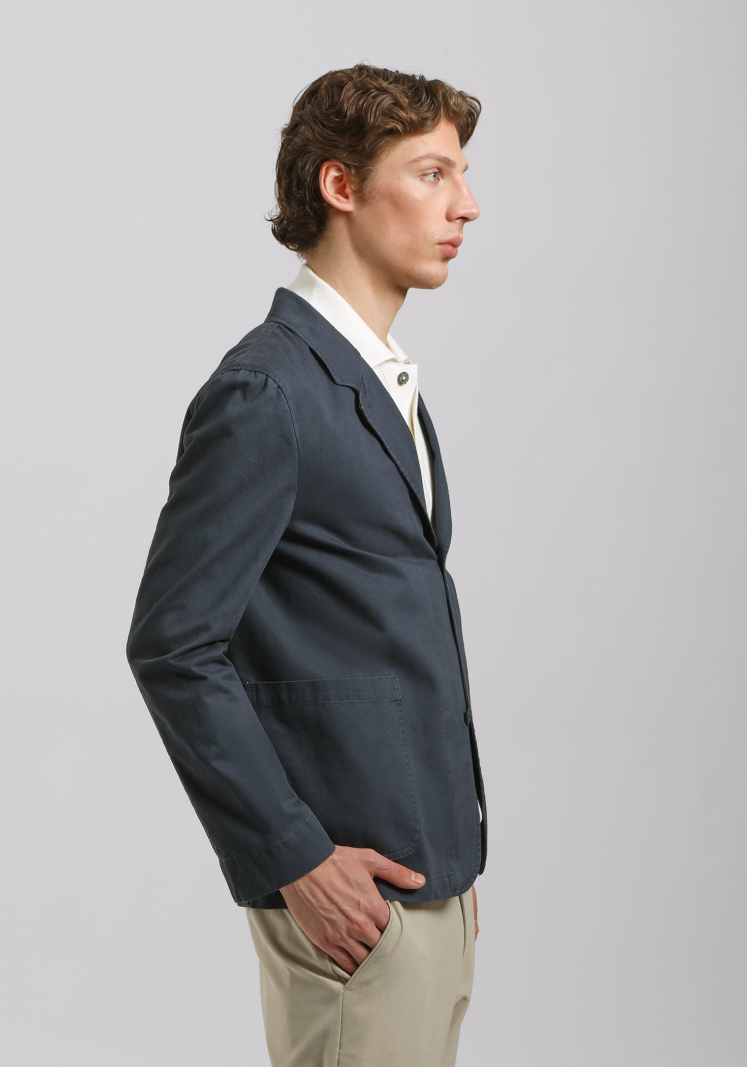 Giacca tinta unita 100% cotone|Colore:Blue