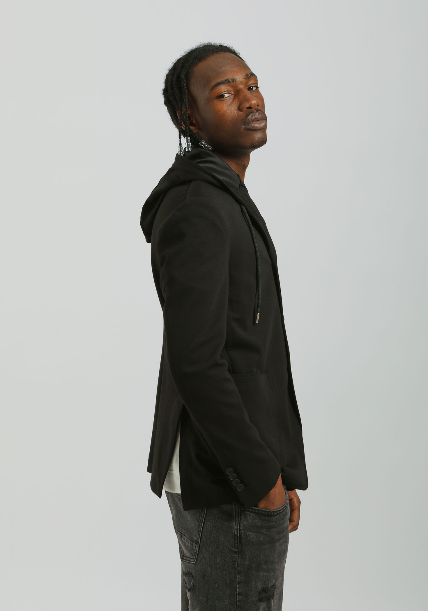 Giacca con cappuccio|Colore:Nero